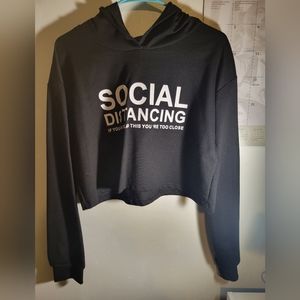 Black cropped hoodie